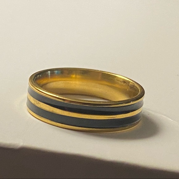 3/25 Stainless Steel Band Ring wedding black - Picture 12 of 16